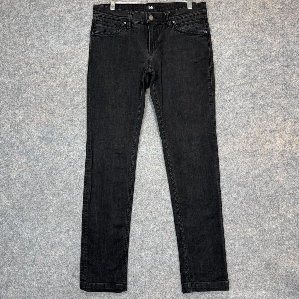 D&G Dolce & Gabbana Audacious Denim Jeans Mens 33x33 Very Tight Skinny‎ Black
